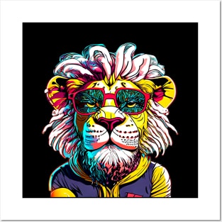 Majestic Mane and Street Chic: Lion's Urban Portrait Posters and Art